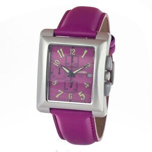 Chronotech Purple Leather Dress Men's Watch